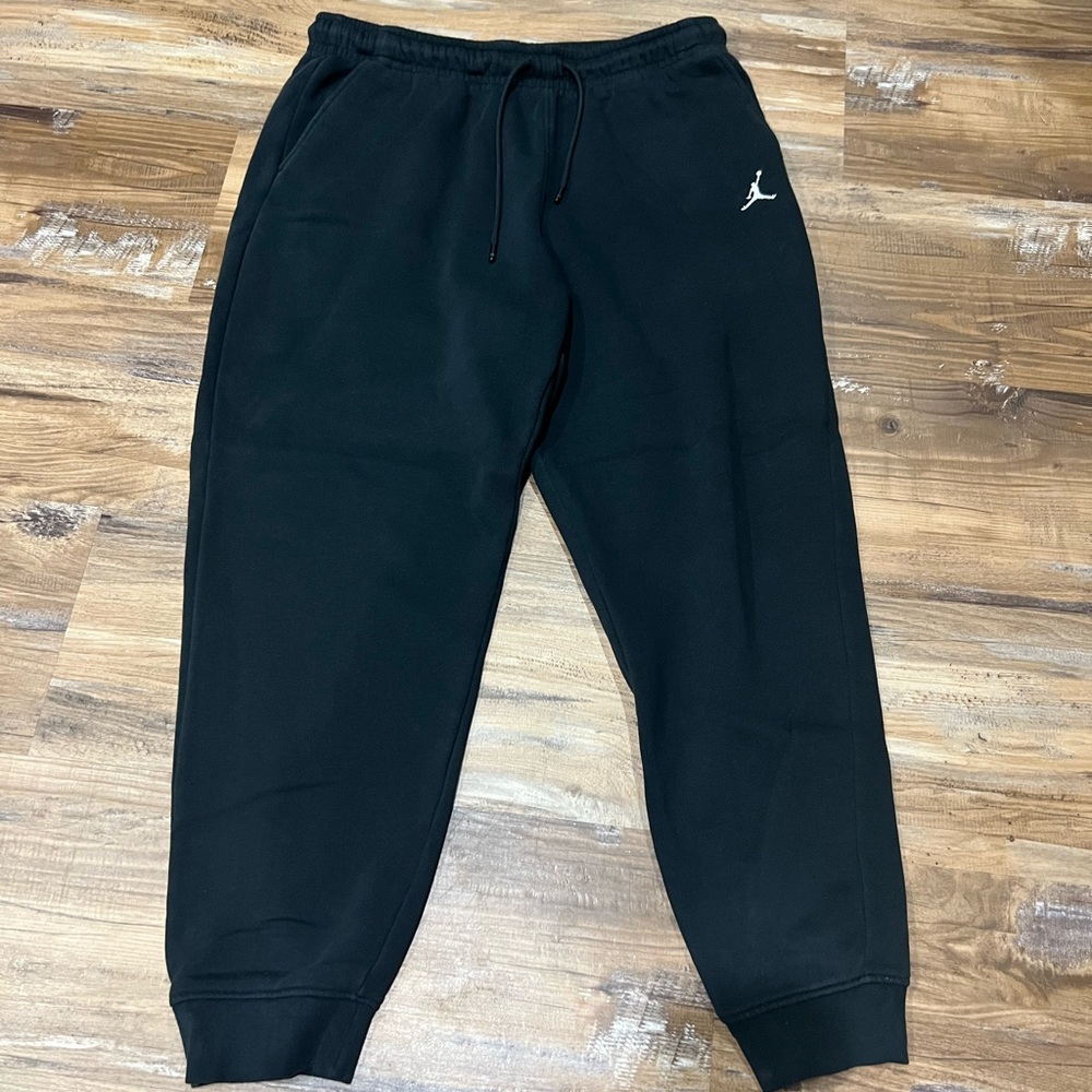 Jordan Black Joggers with Red Logo